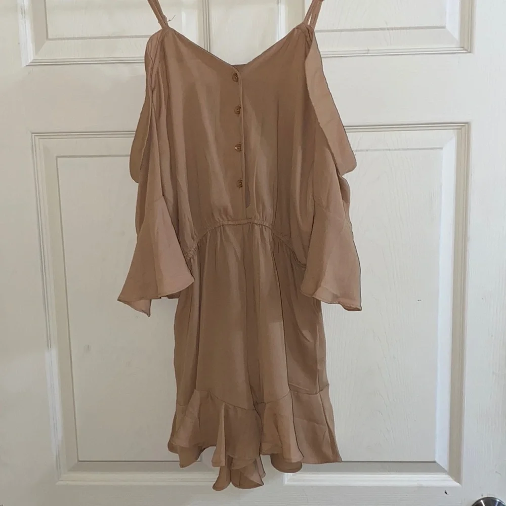 Tan Ruffle Romper - Picture 2 of 4